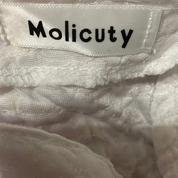 Molicuty Purple Sequins with One thin strap white dress. Size Small - Picture 7 of 11